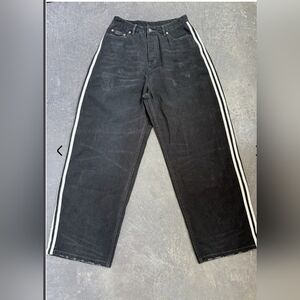 Balenciaga Black Jeans with White Stripes